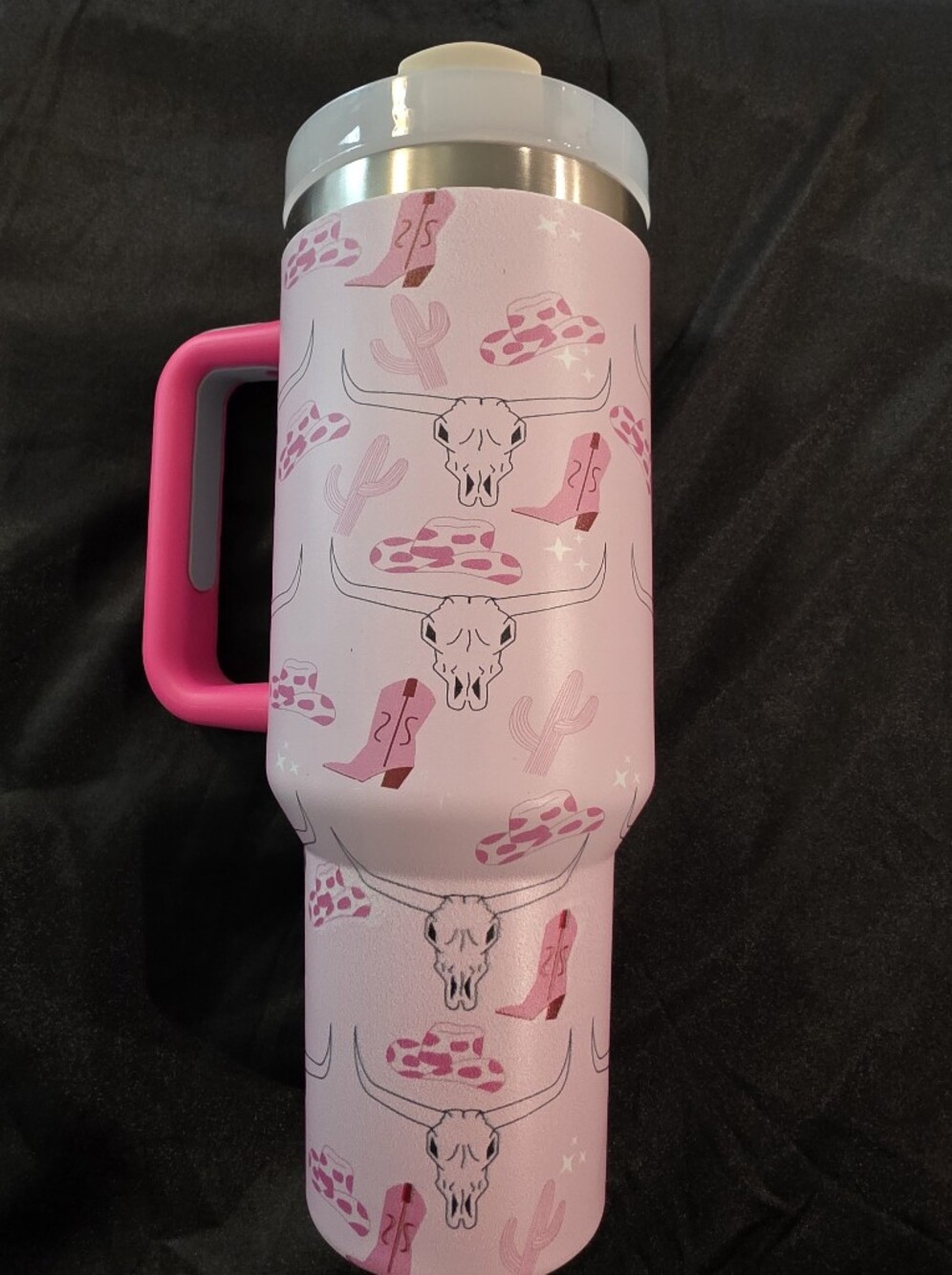 Pink Cowgirl Patterned Tumbler